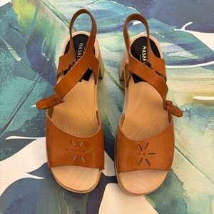 SWEDISH HASBEENS Leather Sandals Size EU 37 Ankle Strap